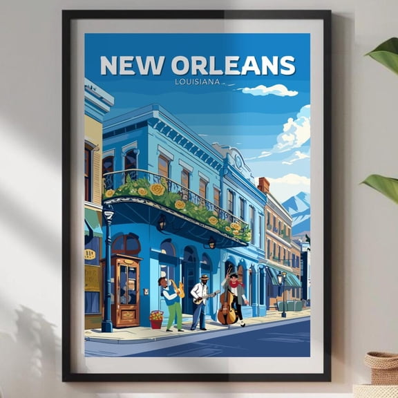 New Orleans Travel Poster: Louisiana Artwork City Architecture