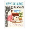 thumbnail image 1 of New Orleans USA - Illinois Central Railroad - Vintage Railroad Travel Poster c.1950s - Bamboo Fine Art 290gsm Paper Print (Unframed) 24x32in, 1 of 4