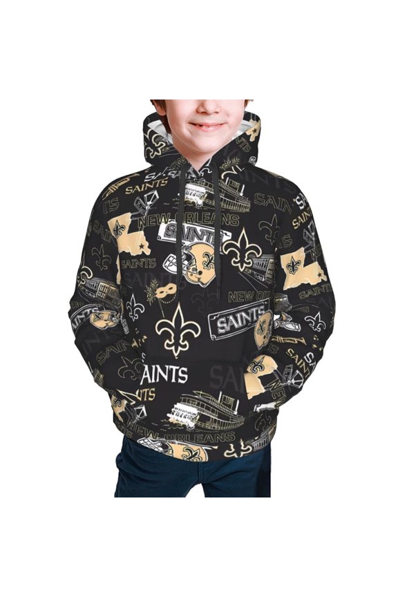 Youth Hoodies, Football Team Themed Fashion Sweatshirts, Fan Gifts for Bo_ys and Gi_rls, 3D Printed Comfortable Hoodies with Large Pockets, Suitable for Ki_ds Ages 7-20