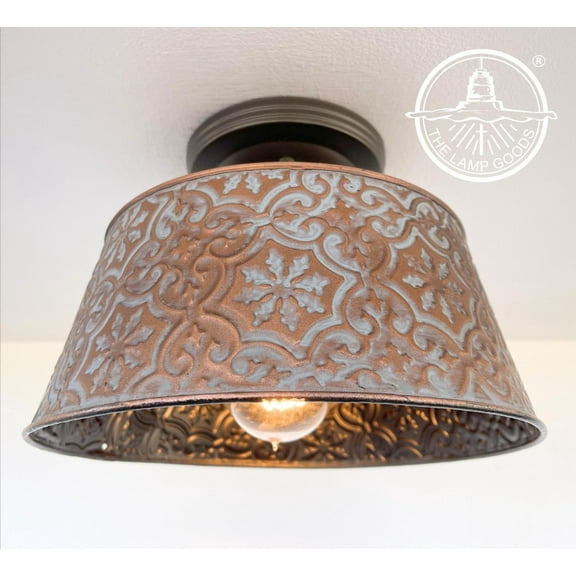 New Ornate Copper Ceiling Light Flush Mount Farmhouse - Metal Kitchen Island