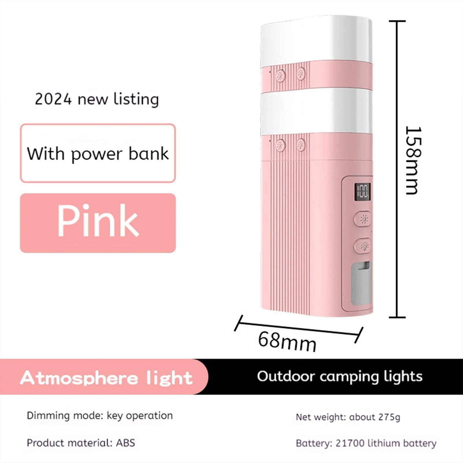 Pompe De Douche Portable Rechargeable USB-C - Écran Numérique, Angle Réglable, Pour Camping Et Extérieur (9000mAh)