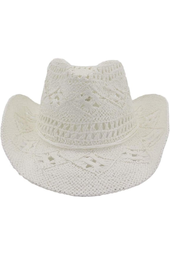 New Outdoor Couple Hat Travel Sunscreen hat Western Cowboy Straw Hat Hand Woven Straw Hat