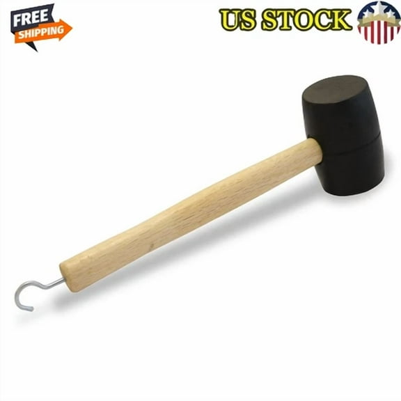 New Outdoor Equipment Camping Tool Rubber Mallet Tent Stake Hammer Wooden Handle
