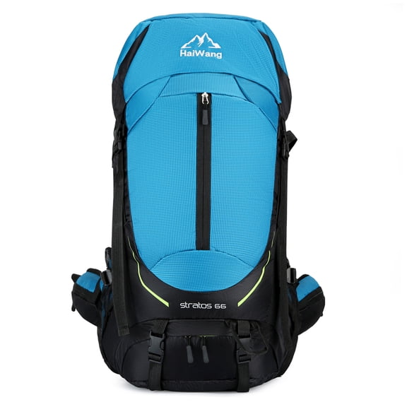 New Outdoor Mountaineering Bag Large Capacity Lightweight Waterproof Professional Hiking Camping Backpack,Baby blue