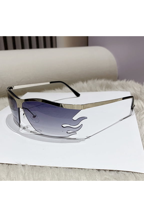 New Outdoor Sports Glasses Flame Fashion Sunglasses Frameless Cutting Edge Sunglasses Goggles Running and Cycling Glasses