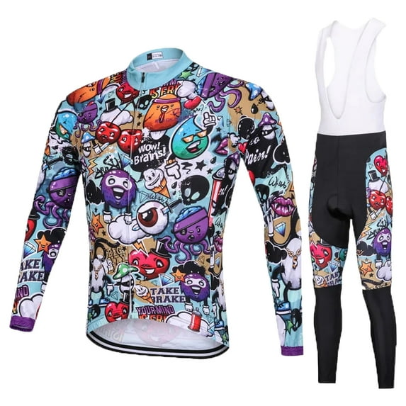 New Outdoor highways Cycling Jersey Mountain Bike Long sleeved suit racing Sports clothing set Men's