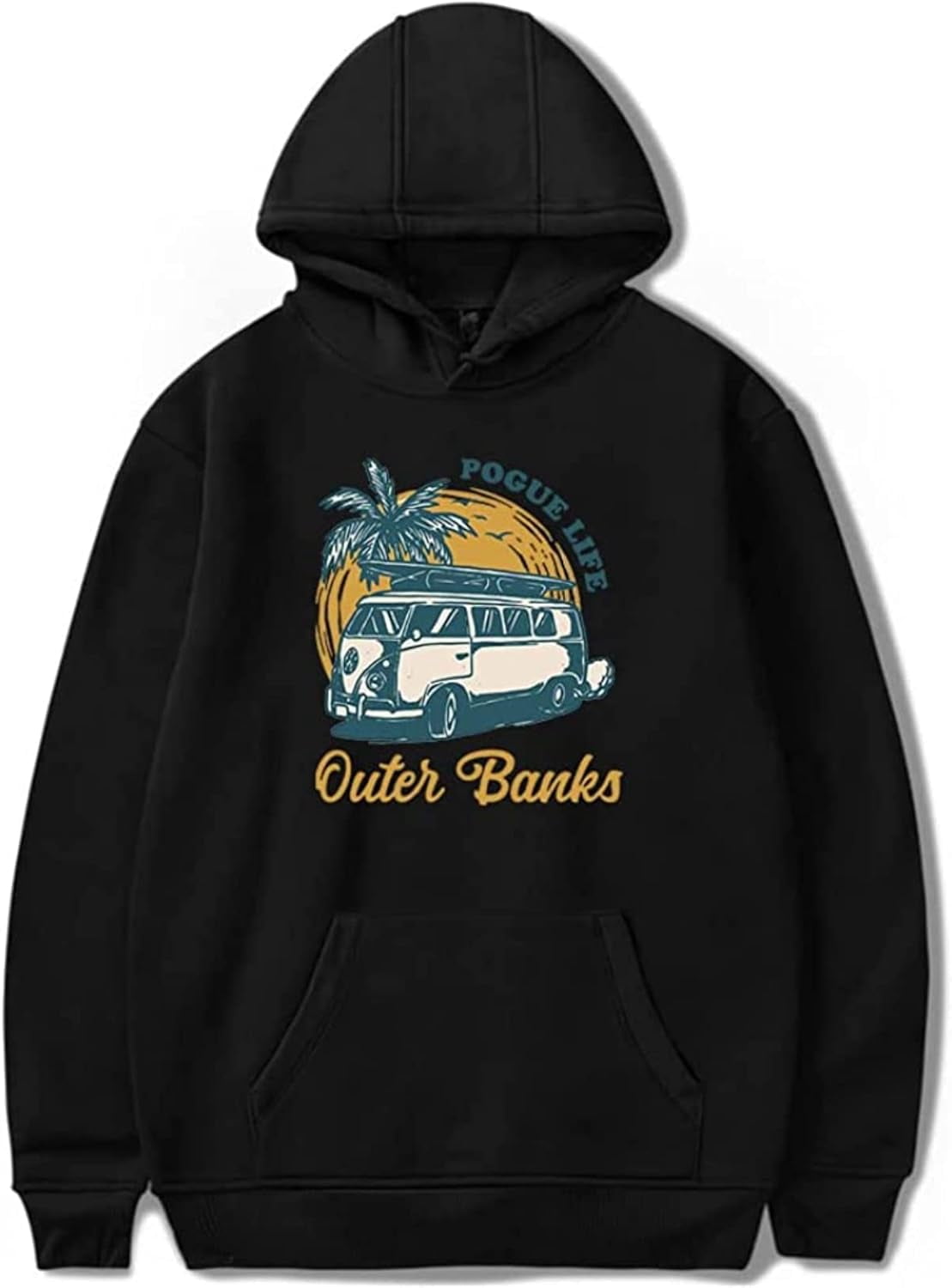 Merch Netflix Outer Banks - Pogue Square Unisex Hoodie Black | Queens