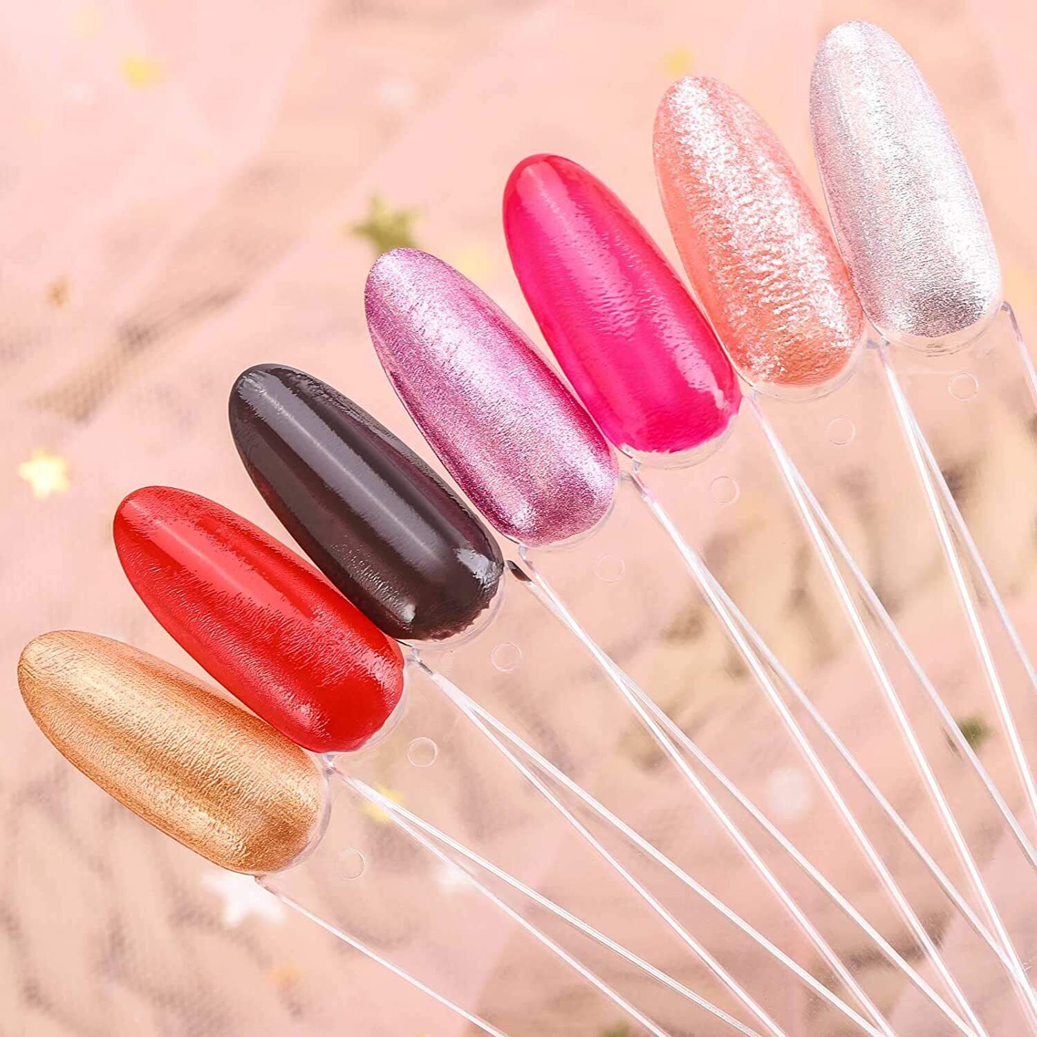 New Oval Nail Polish Sample Sticks Fanshaped Display Swatches W/ Split