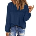 thumbnail image 1 of New Oversize Shirts for Womens Fashion V-Neck Long Sleeve Blouses Flowy Ruffle Tunic Tops For Leggings Casual T-Shirts, 1 of 8