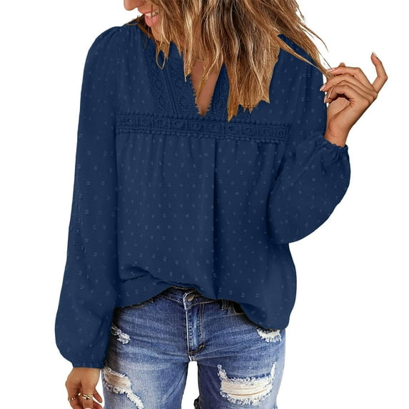 New Oversize Shirts for Womens Fashion V-Neck Long Sleeve Blouses Flowy Ruffle Tunic Tops For Leggings Casual T-Shirts