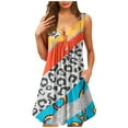 thumbnail image 1 of New Oversized Casual Dresses for Women Loose Sleeveless V-Neck Mini Dress with Pocket Leopard Print Uv Protection Casual Summer Dresses for Women, 1 of 4
