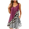 thumbnail image 1 of New Oversized Plus Size Dresses Summer Loose Sleeveless V-Neck Mid-Length Dress with Pocket Leopard Print Lightweight Hawaiian Dresses for Women, 1 of 4