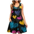 thumbnail image 1 of New Oversized Plus Size Summer Dresses Valentine'S Day Women Casual Plus-Size Sleeveless Crew Neck Print Short Dress Blouses for Women Dressy Casual, 1 of 5