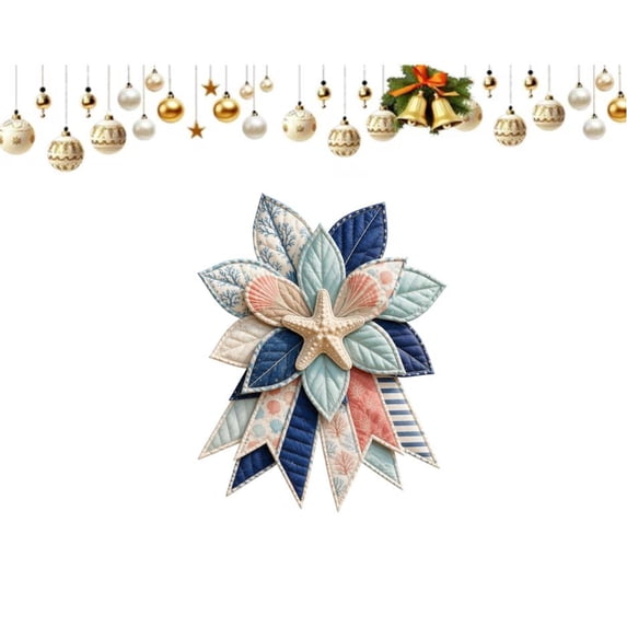 New Oversized Seasonal Quilted Door Bow DIY Sewing Kit – 15.75" Large Dimensional Craft for Front Door & Wall – Perfect Holiday Project for Home Styling (A)