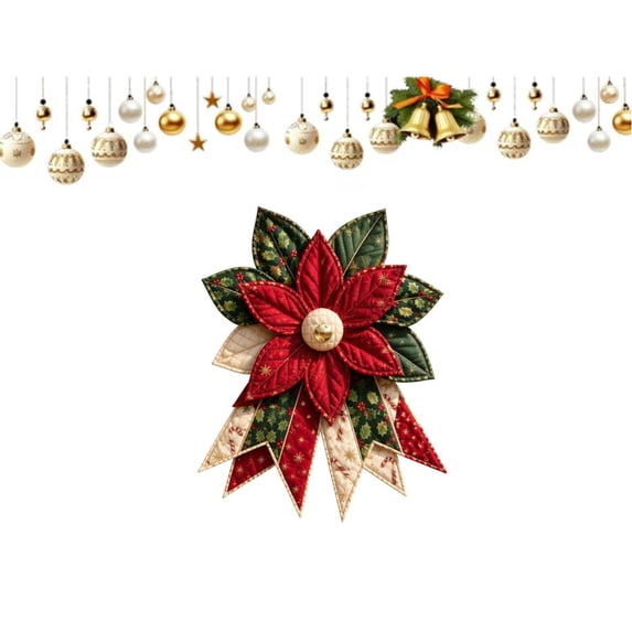 New Oversized Seasonal Quilted Door Bow DIY Sewing Kit – 15.75" Large Dimensional Craft for Front Door & Wall – Perfect Holiday Project for Home Styling (C)