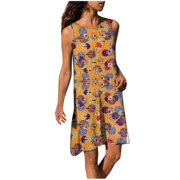 New Oversized Womens Summer Dresses Women Summer Flowers Cotton Linen Sleeveless Plus Size Long Dresses Spring Dresses for Women 2025