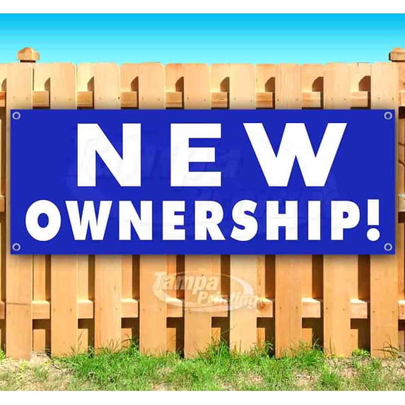 New Ownership 13 oz Vinyl Banner With Metal Grommets
