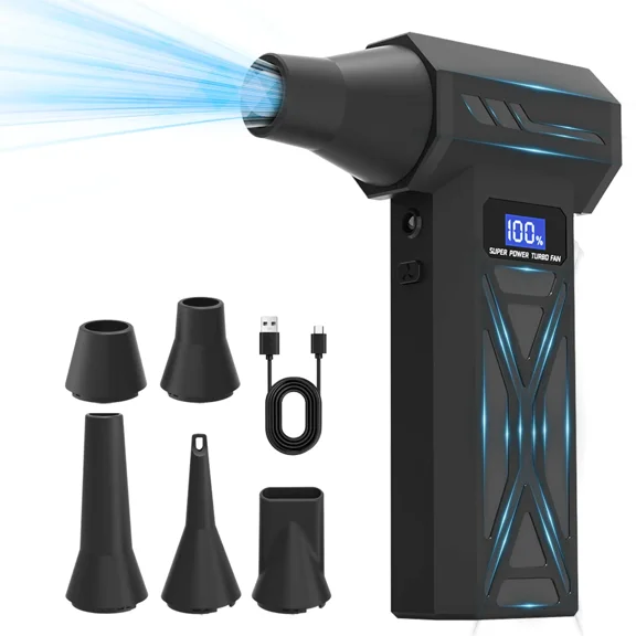 New P70 Air Blower 4 Gear Adjustable Jet Blower With Led Light&Display Battery Cordless Compressed Air Duster with Vacuum kit