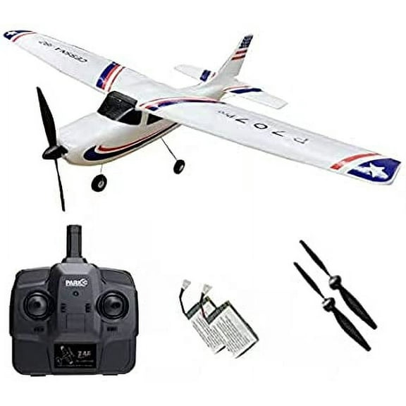 New P707 PRO 3Ch RC Airplane with GYRO, Fixed Wing Plane Outdoor Toys with 2.4G Transmitter, Extra Battery and Propeller  (LED Light)