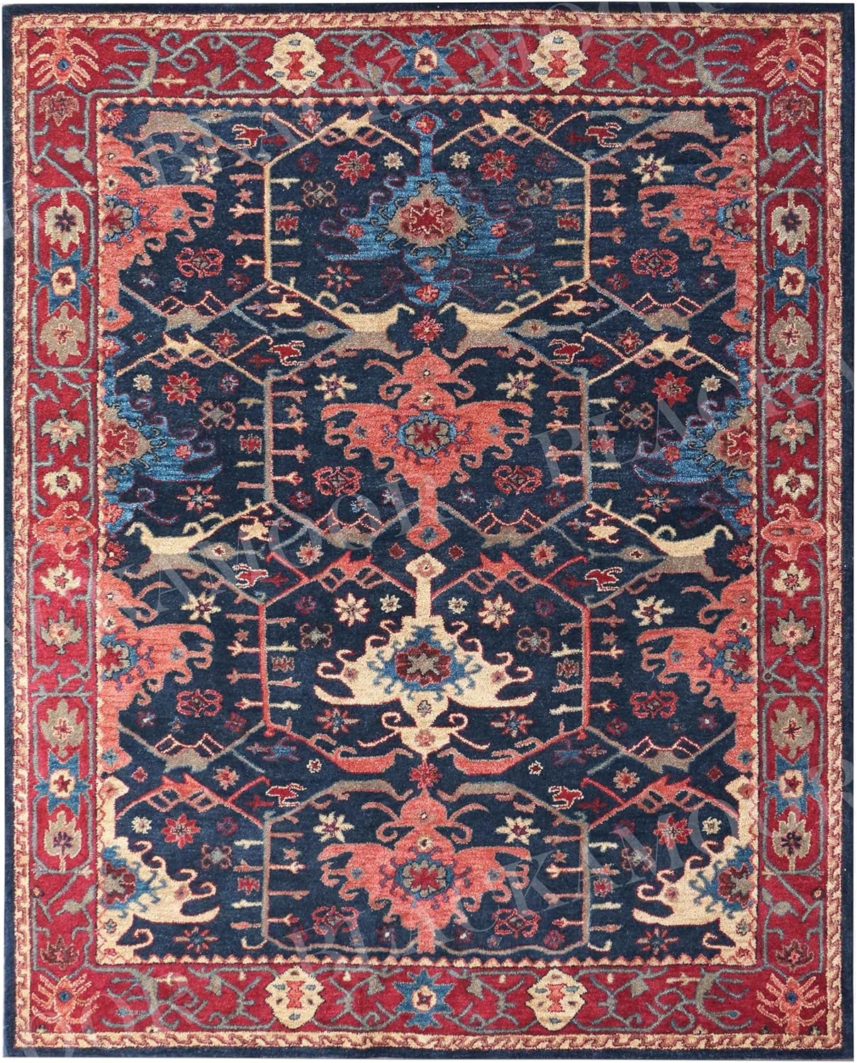 New PB 6' x 8' Area Rug Handcrafted Motif Floral Design Oriental ...