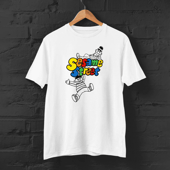 New PBS Sesame Street Bert and Ernie Classic Mens Vintage T-Shirt