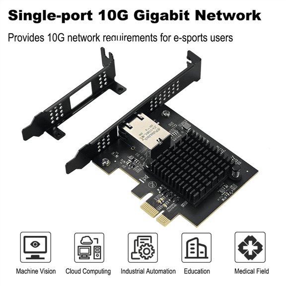 New PCIe X1 to 10Gbps Single Port RJ45 Network Card AQC113 1G/2.5G/5G/10Gbps Support PXE Wired LAN Win10/11 Desktop
