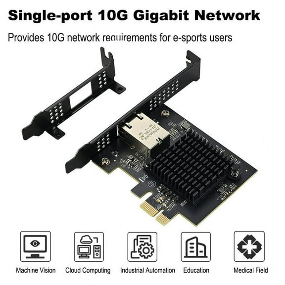 New PCIe X1 to 10Gbps Single Port RJ45 Network Card AQC113 1G/2.5G/5G/10Gbps Support PXE Wired LAN Win10/11 Desktop