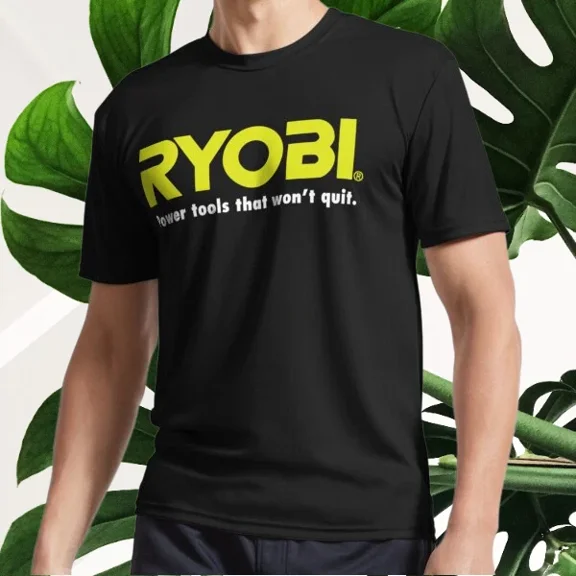 New POWER TOOLS RYOBI LOGO Active T-Shirt Logo T-Shirt Funny Size S to 5XL