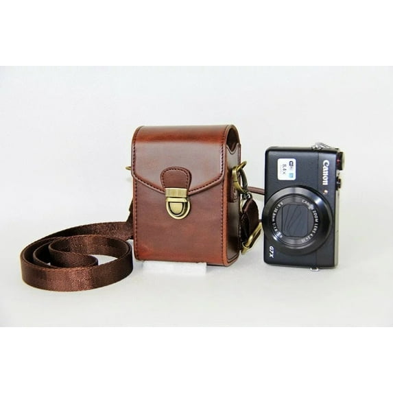 New PU Leather Camera Case for Canon G9X G7X G7X II SX710 SX700 SX720 S95 S90 SX260 SX240 SX275 S90 S120 S110 SX610 SX400 SX410 (Coffee)