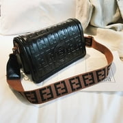 WASB BRAND New PU Leather Mini Bags: Spring Cross Body Women's Bags with Letter Print Flap Cover,Black