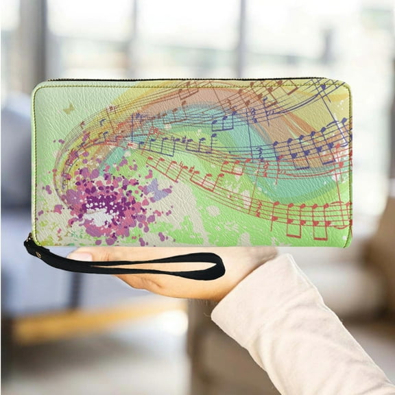New PU Leather Music Note Designer Casual Wristband Wallet Party Popular Multifunctional Clutch Card Holder Purse Portfel Damski