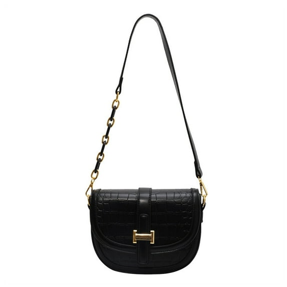 New PU leather one-shoulder saddle bag with foreign style and stone grain diagonal underarm bag-style:style1;