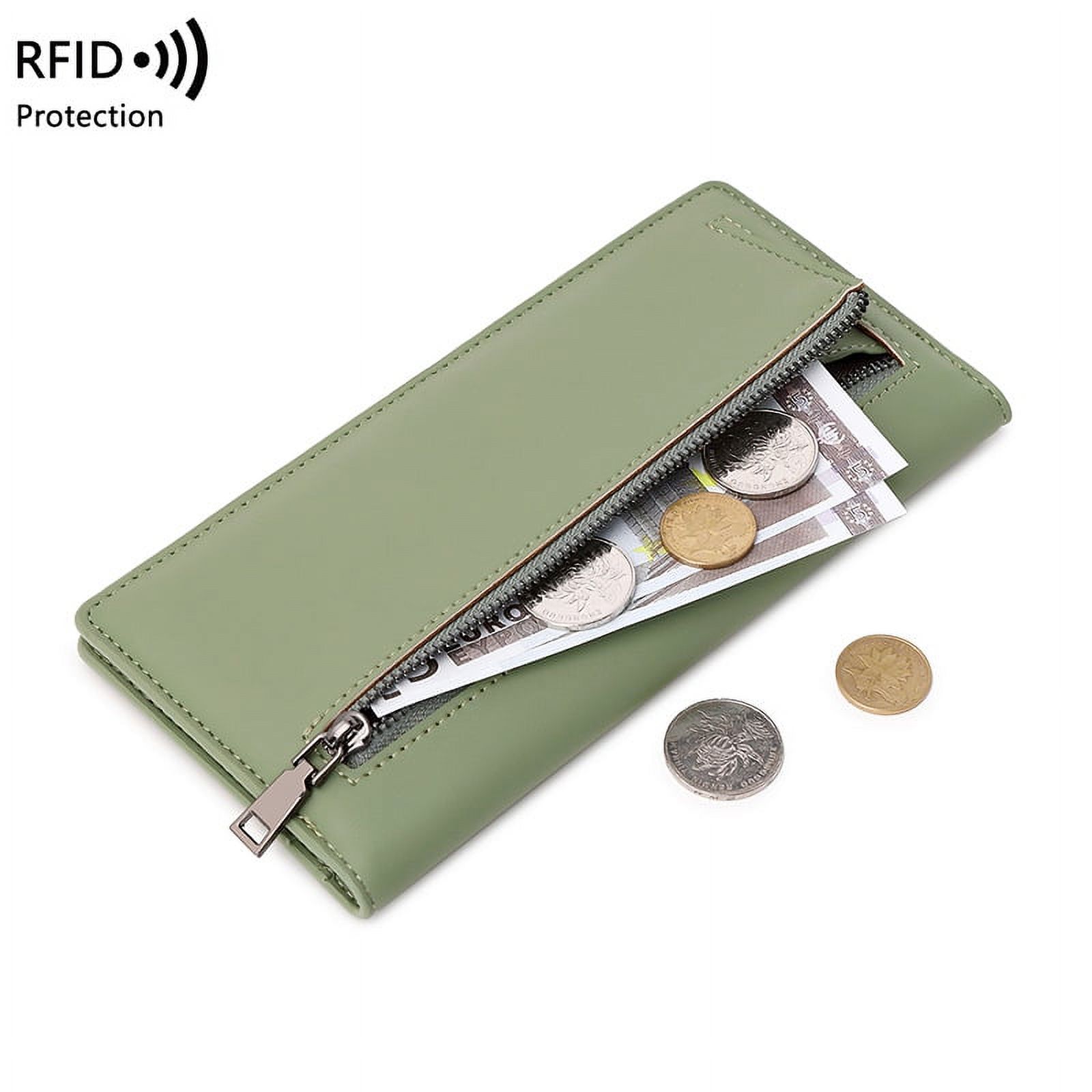 Solid Wallet New PU leather solid color simple and ultra-thin long wallet with large ...