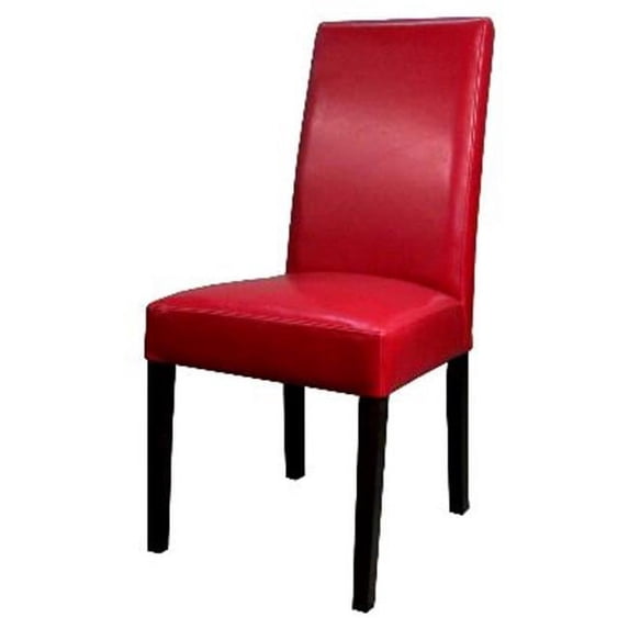 New Pacific Direct 198140-67 Hartford Leather Chair, Red - Set of 2