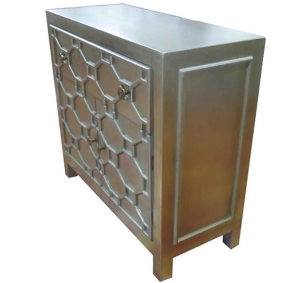 New Pacific Direct 2100006-AC 32 x 35.5 x 14.5 in. Silvestro Small Cabinet 1 Drawer Plus 2 Doors, Antique Champagne