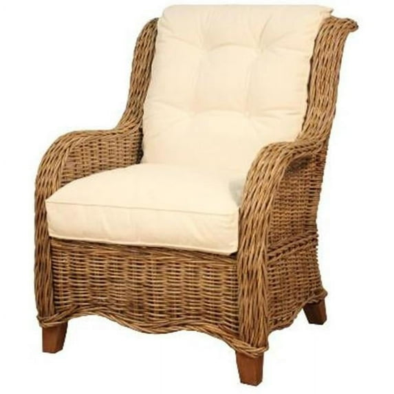 New Pacific Direct 243140-147 Palm Spring Rattan Arm Chair, Natural Grey