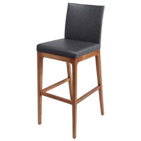 New Pacific Direct 4400011-758 Devon KD PU Counter stool Walnut Legs, Antique Gray - Set of 2