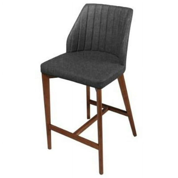 New Pacific Direct 4400015-758 Tory KD PU Bar Stool Walnut Legs, Antique Gray