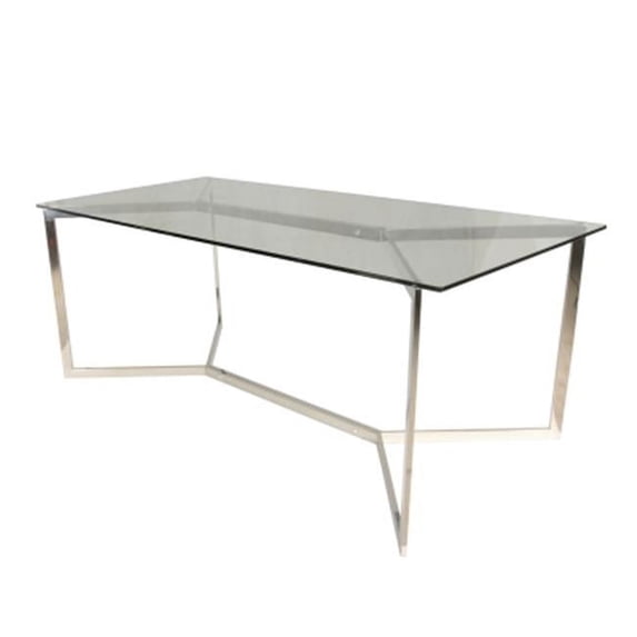 New Pacific Direct 6000011-SS 29.5 x 75 x 35.5 in. Campbell KD Dining Table, Stainless Steel