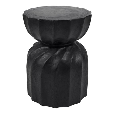 New Pacific Direct Aida Solid Trembesi Wood Side/End Table in Black