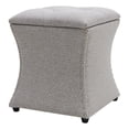 thumbnail image 1 of NPD Furniture Amelia 20" Fabric Nailhead Tufted Storage Ottoman in Gray, 1 of 10