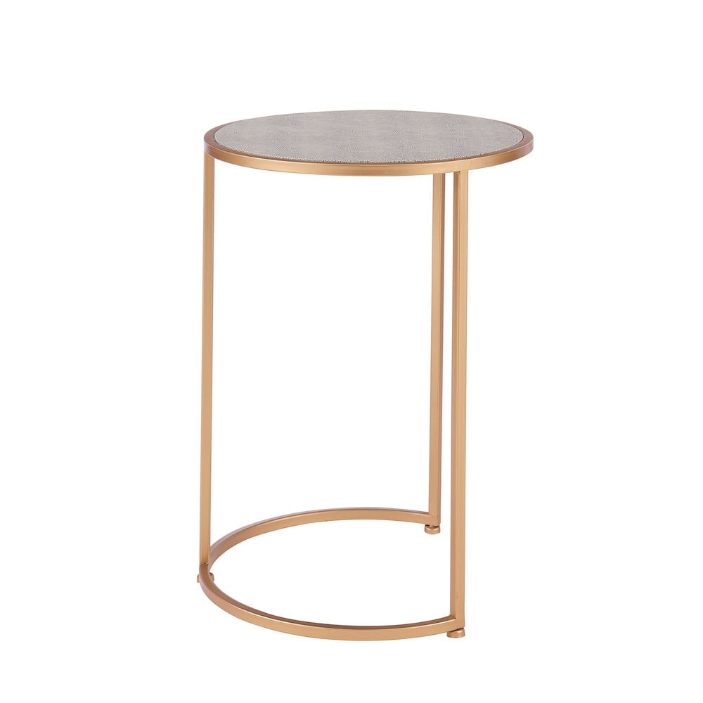 Anza Chronicle Gray Faux Shagreen Round Nesting End Tables