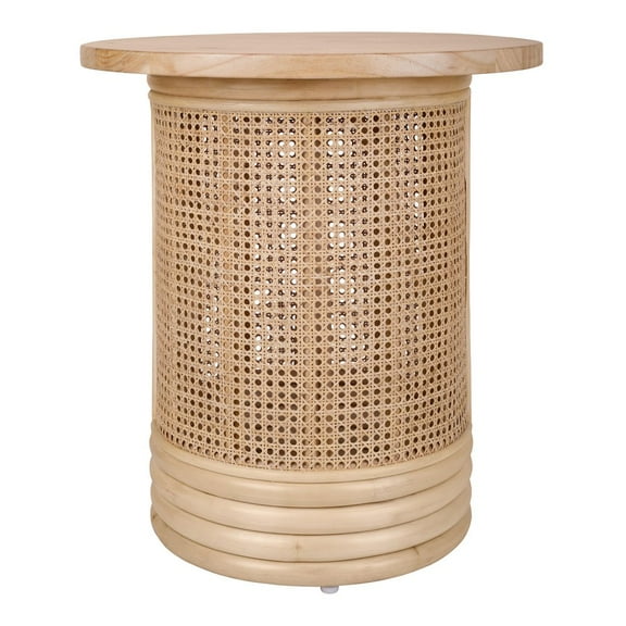 New Pacific Direct Brisa Rattan Side/End Table w/ Wood Top