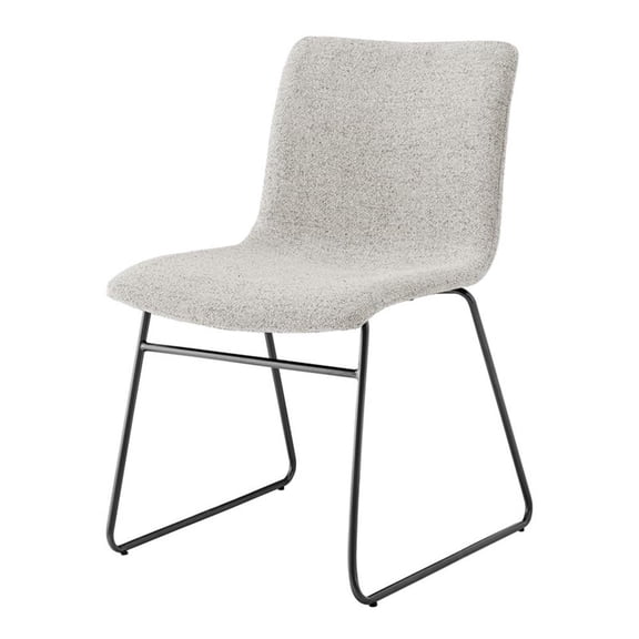 NPD Furniture Bruce Fabric Dining Side Chair in Pebbled Cream (Set of 2)