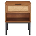 thumbnail image 1 of NPD Furniture Caine 20" Rattan Woven Nightstand in Brown/Black, 1 of 10