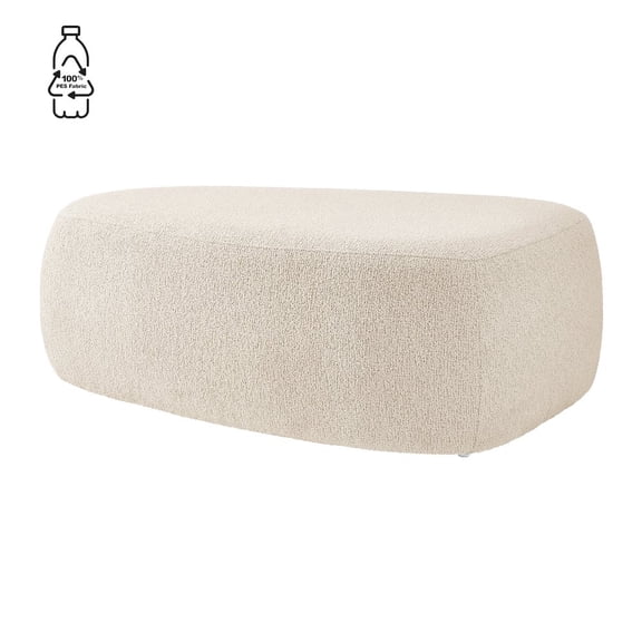 New Pacific Direct Carlese Fabric Big Ottoman in Palladian Beige