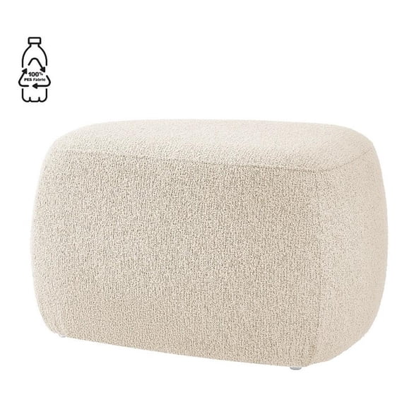 NPD Furniture Carlese Fabric Small Ottoman in Palladian Beige