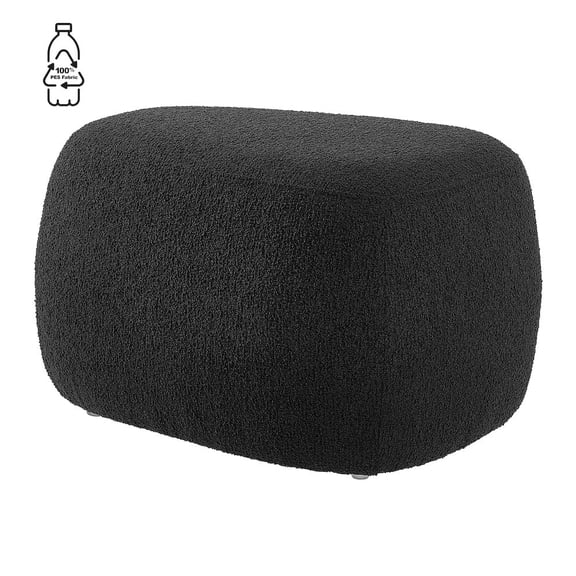 New Pacific Direct Carlese Fabric Small Ottoman in Palladian Charcoal