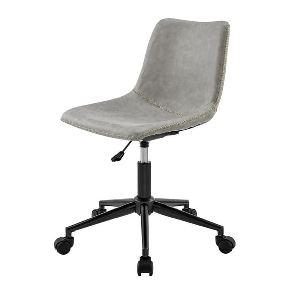 New Pacific Direct Clarke 22" PU and Plywood Swivel Office Chair in Gray
