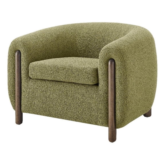 New Pacific Direct Cordelia Boucle Accent Arm Chair in Palladian Green